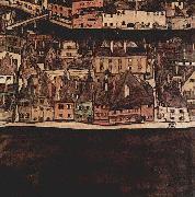 Egon Schiele Die kleine Stadt II. oil on canvas